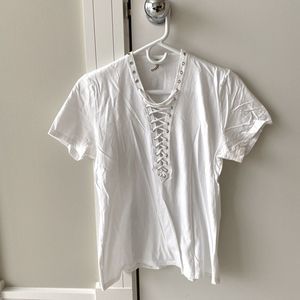 LF Lace Up Emma & Sam White Tee